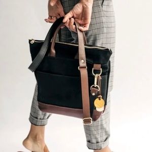 R. RIVETER American Handmade Otto Crossbody Handbag Black Canvas Purse Casual